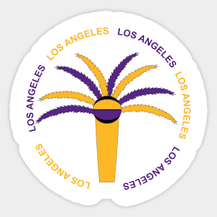 Palm tree with yellow purple ball Sticker